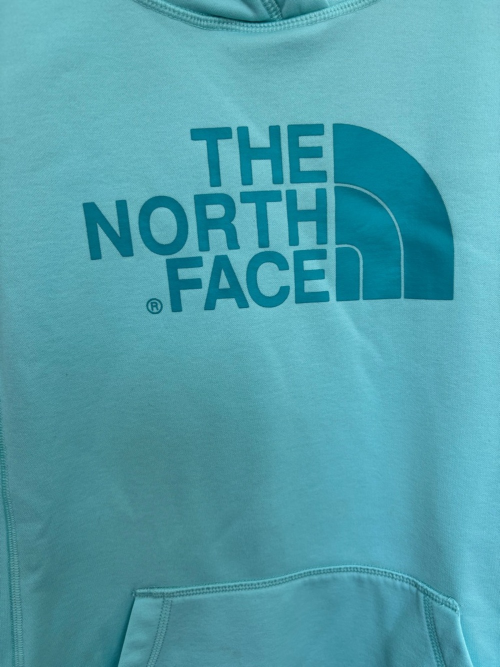 The North Face Women's L Teal Pullover Hoodie with Logo Good Condition - Picture 4 of 12